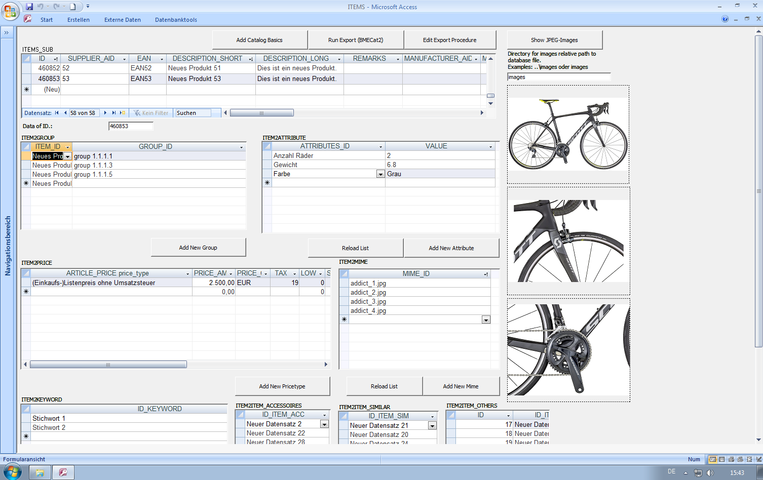 BMECatManager: Maintenance mask for product data