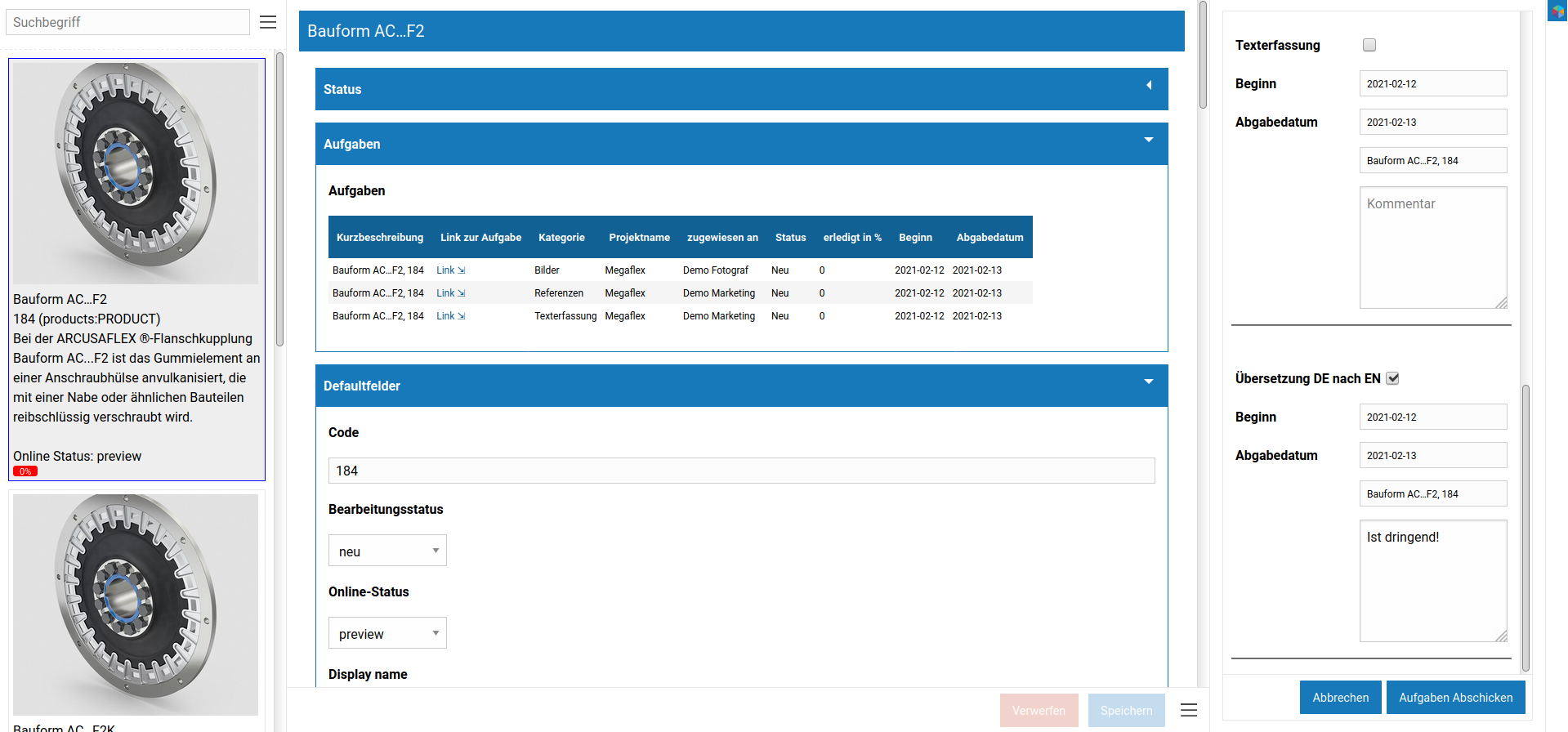 Assign and display tasks within Alterra::PIM